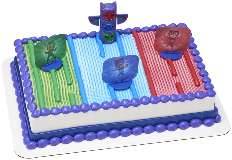 DecoPac DecoSetÂ® PJ Masks Weâ€™re On the Way Cake Topper, Light Up Cake Decoration, Supplies for Birthday Party Cakes and Cupcakes - Image 1